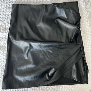 Black Faux Leather Skirt